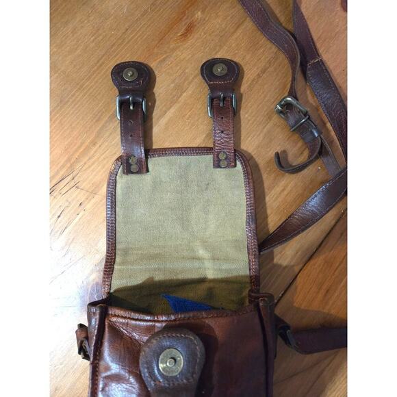 Vintage Handmade Goat Leather Satchel Messenger Crossbody Bag Med in Size - Picture 4 of 10